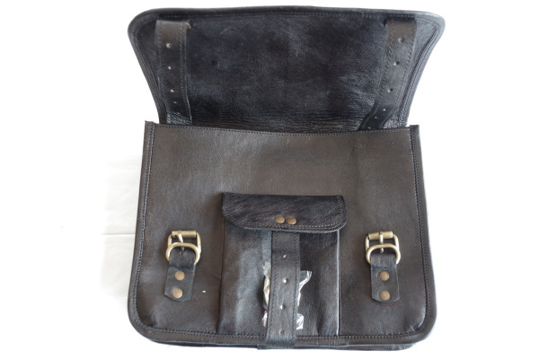 Ledertasche Satteltasche klein schwarz Stückpr. 30x25 cm