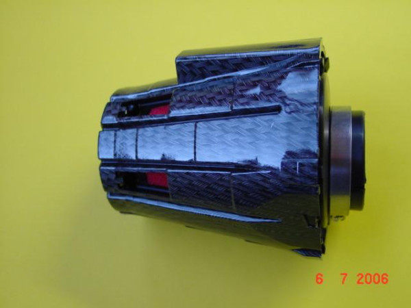Power Luftfilter 30mm Anschluß Carbon Look roter Schaumfilte